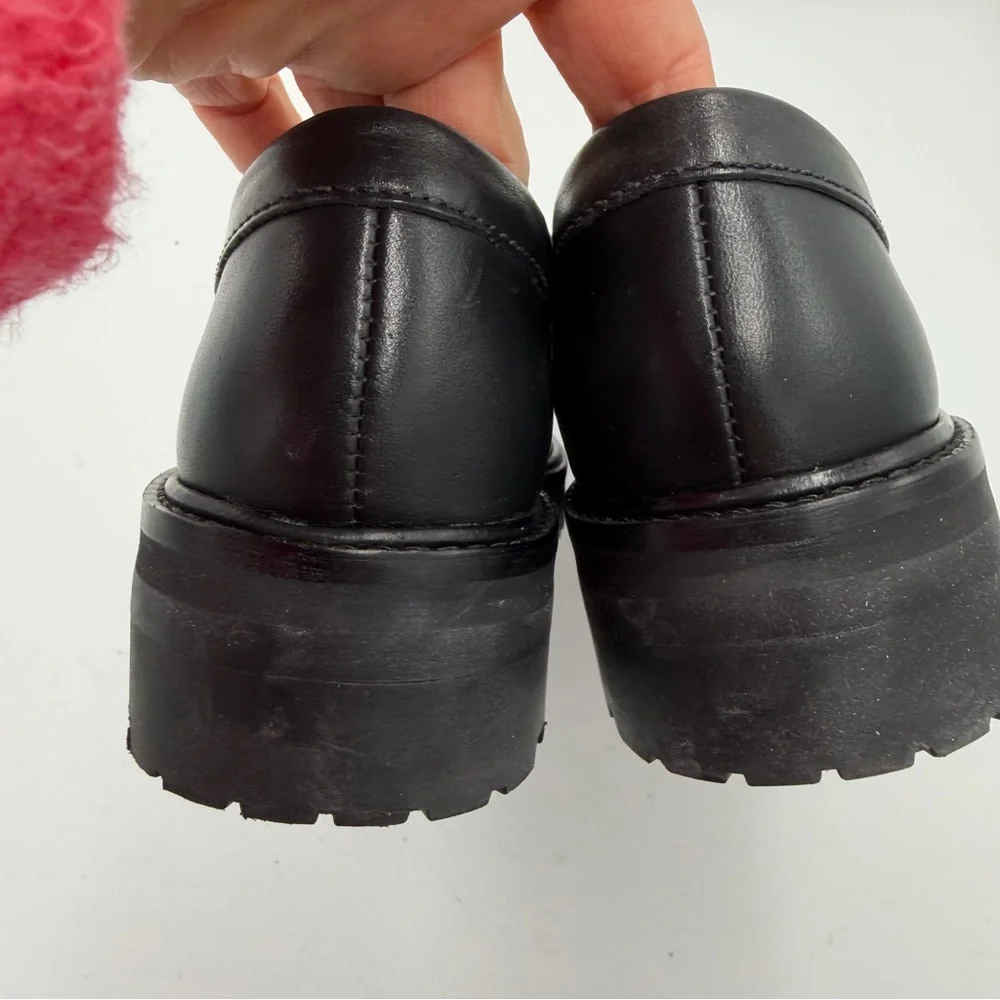 NEW Everlane Black Leather‎ Chunky Lug Sole Loafer in Size 7.5
